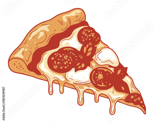 Hand-Drawn Pizza Slice Vector Illustration