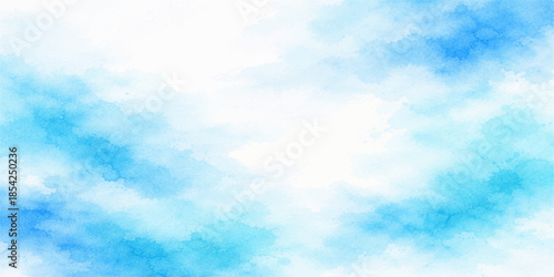 A beautiful clear blue sky with fluffy white clouds and bright sunlight creates a stunning summer nature cloudscape in the high atmosphere on a sunny day