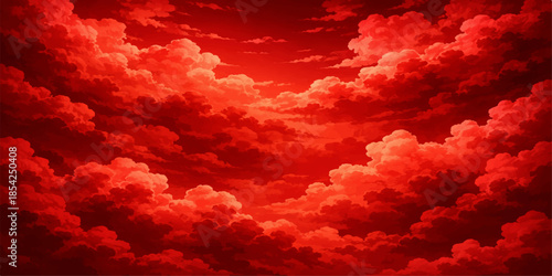 Beautiful heart shaped clouds float in the blue sky on a bright summer day creating a fluffy white cloudscape with natural light and a heavenly atmosphere