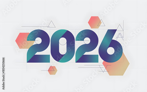 2026 New Year Creative Typography Illustration