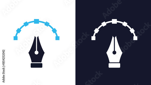 Blue icon set - Blue icon set - Solid icons vector collection - Vector icon set - Line and glyph solid icon set - Icon vector - Flat Design Icon