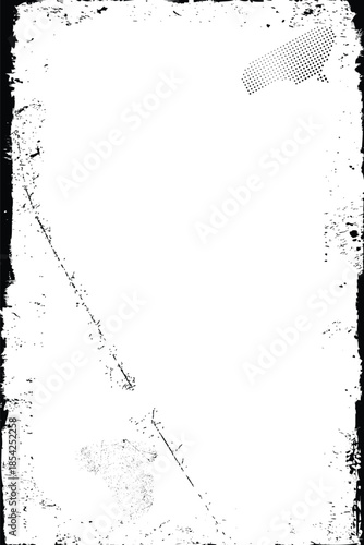 Set of Grunge Black and White Frames . textured rectangles for image
