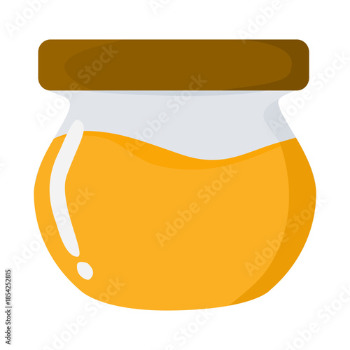 Honey Jar Illustration Isolated on White Background