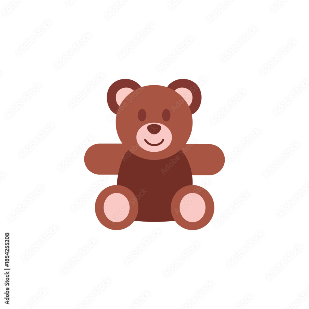 Fototapeta premium Cute Teddy Bear Icon Flat Vector Kids Toy Love Gift vector design