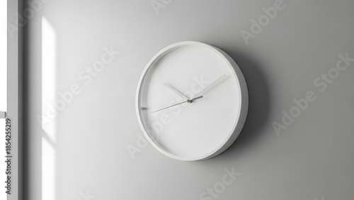 Modern minimalist white wall clock with simple design