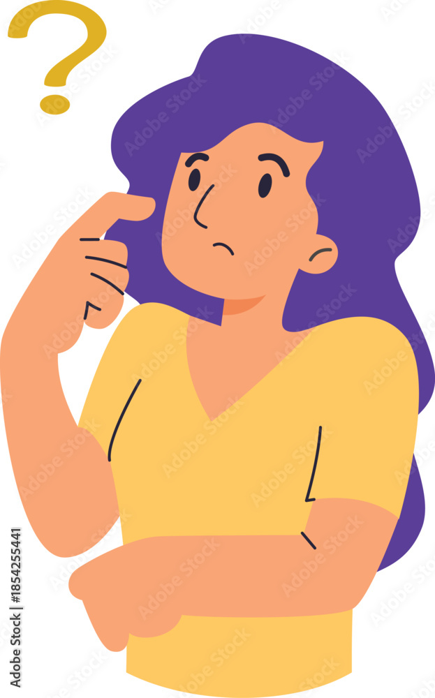 Fototapeta premium Man with a question mark, Vector Thinking Man, Vector illustration, Colorful Vector Design