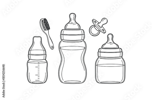 Family Feeding Kit: Baby Bottles, Nipple, Brush, and Pacifier Set for Newborn Care