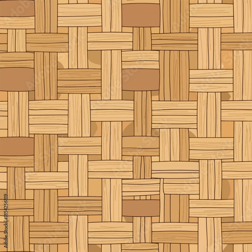 Woven Bamboo or Wood Pattern Closeup.