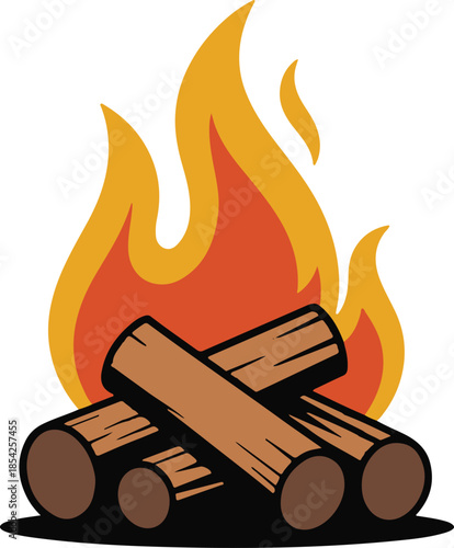 Burning wood icon 