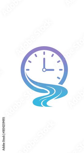 Time Management Icon Clock Face Transforming into a Flowing Stream_transparent.svg