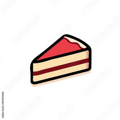 2D_icon_of_a_slice_of_cake_isolated_Vector, eps, flat design, animation design, simple flat 2D icon, minimalist design, clipart, illustration, EPS format