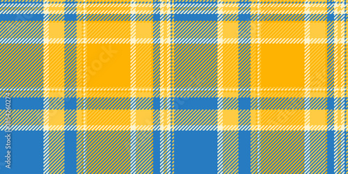 Repetitive background plaid textile, nyc check tartan vector. Old-fashioned fabric texture seamless pattern in cyan and bright colors.
