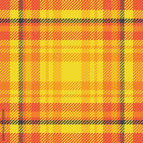 Vibrant tartan pattern with warm hues. Perfect for backgrounds, textiles, or designs requiring a classic yet modern touch. Evokes comfort and tradition.