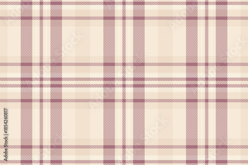 Manufacture tartan check background, tissue pattern fabric seamless. Graceful plaid vector texture textile in antique white and light colors.