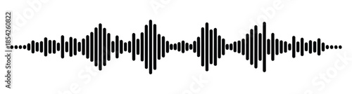 minimal black audio waveform with microphone icon sound wave vector illustration isolated