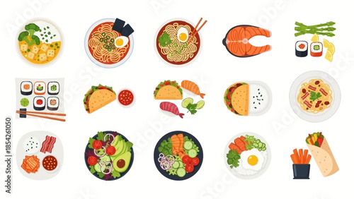 Delicious Assortment of Colorful and Fresh Food Items A Culinary Delight