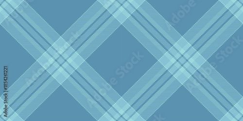 Fall background pattern vector, vivid fabric plaid texture. Aged textile check tartan seamless in cyan and light colors.