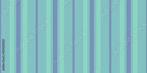Folklore stripe textile seamless, isolation vector texture vertical. Tining background fabric lines pattern in cyan and mint colors.