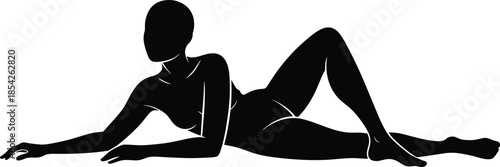 Female, human, body, silhouette, reclining, pose, anatomy, figure, art, illustration, minimal, elegant, form, shape, isolated, white, background, design, concept