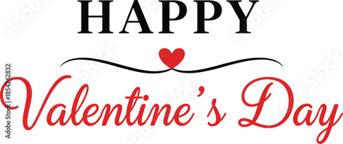 Professional Valentine holiday banner with creative mixed font calligraphy and minimalist love symbols for seasonal marketing and digital use.