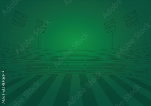 Minimal Green Night Stadium Background with Floodlights and Field Lines