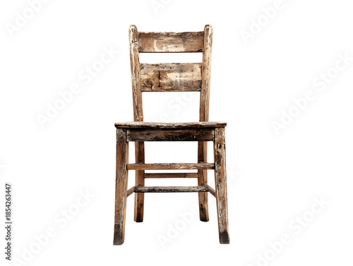 Antique wooden chair with weathered appearance