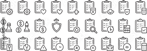 checklist icon set for ui ux and interface design elements