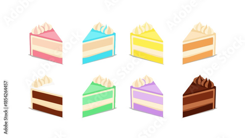 Colorful Slices A Collection of Delicious and Tempting Cake Slices for Dessert or Celebration