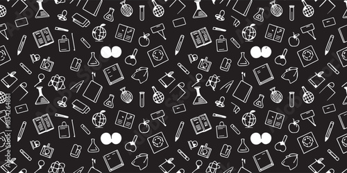 education learning icons seamless pattern for print and web