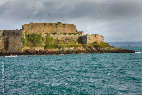 Castle Cornet at small island. St Peter Port, Guernsey, UK