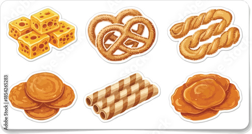 Variety of Delicious Baked Goods A Colorful Assortment of Snacks and Treats