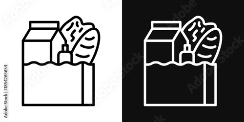 Groceries icons - editable stroke vector illustration