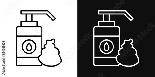 Hair mousse icons - editable stroke vector illustration