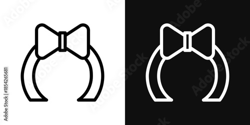 Hair tie icons - editable stroke vector illustration