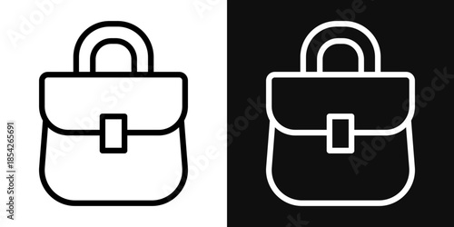Hand bag icons - editable stroke vector illustration