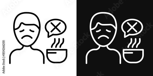 Lack of appsetite icons - editable stroke vector illustration