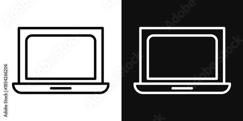 Laptop icons - editable stroke vector illustration