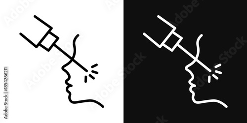 Laser anti aging beauty icons - editable stroke vector illustration