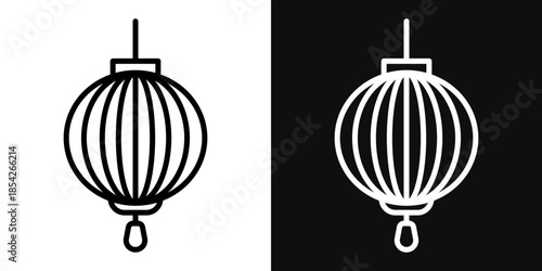 Lantern icons - editable stroke vector illustration