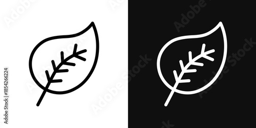 Leaf icons - editable stroke vector illustration