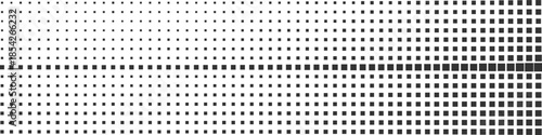 Black halftone dot gradient background with horizontal depth Vector Illustration