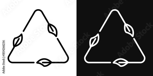 Leaves eco recycle icons - editable stroke vector illustration