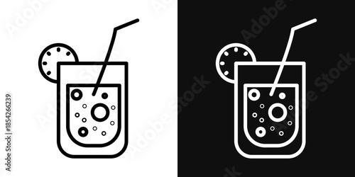Lemonade icons - editable stroke vector illustration