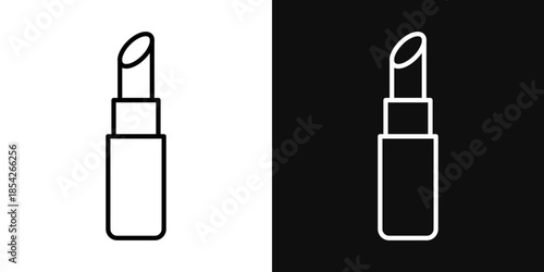 Lipstick icons - editable stroke vector illustration