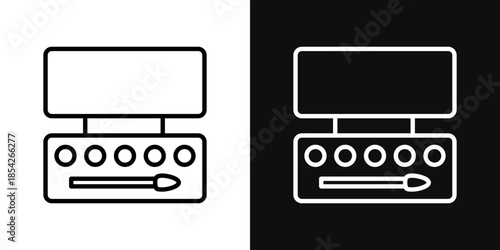 Makeup palette icons - editable stroke vector illustration