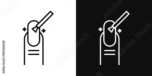 Manicure icons - editable stroke vector illustration