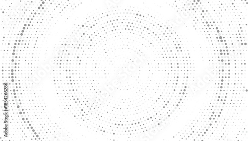 Soft gray circular halftone dot wave background with calm motion Vector Illustration