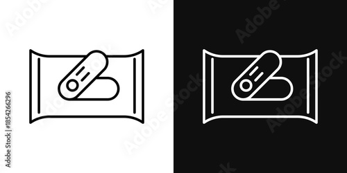 Makeup remover wipes icons - editable stroke vector illustration