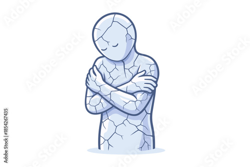 Emotional trauma and inner pain human figure