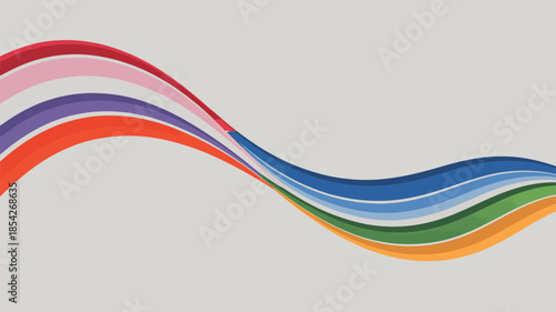 Abstract Wavy Lines in Vibrant Colors with Smooth Gradient and Fluid Motion for Background Design